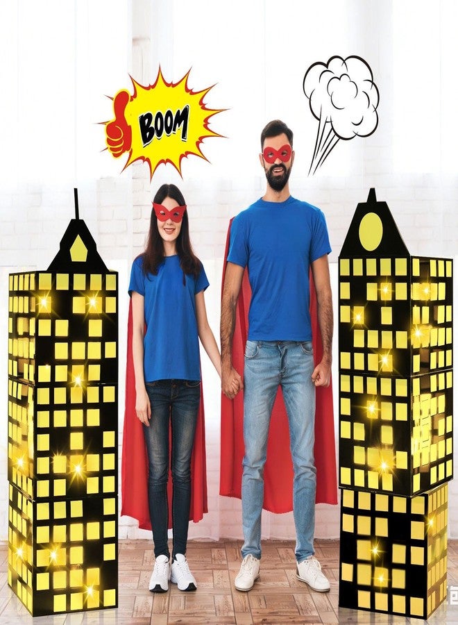 Weekgrat 6 Pcs Large Hero Party Favor Boxes with 11 Inch Skyscraper City Gift Large Hero Theme Candy Treat Boxes Skyline Buildings Centerpiece for Birthday Party Decoration Supplies - Image 5